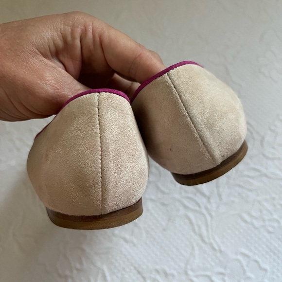 Paolo Bentini flat ballerina shoes pink tassels blush suede made in Italy 38 - Picture 10 of 10